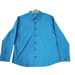 01.Algo‎ Performance Shirt Mens XL Long Sleeve Blue UV SPF 40 Fishing Hiking NWT